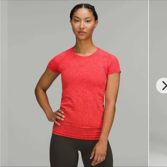Lululemon Swiftly Tech Short Sleeve Shirt 2.0 Covered Camo Red Rock / Flare - Picture 1 of 7